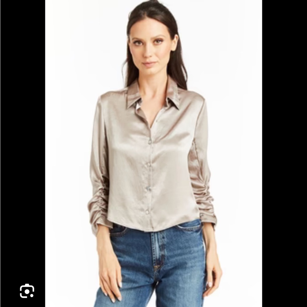 Drew Adelyn silk blouse. Pewter never worn with tags. Small